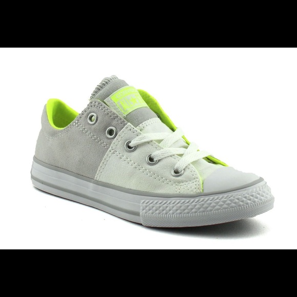 Converse Chuck Taylor All Star Low‎ Top Sneakers Gray White Neon Yellow - Picture 4 of 7